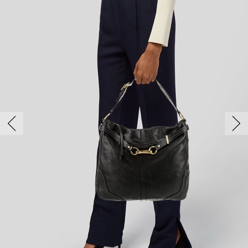 Coach Black Leather Hobo Bag with Gold Hardware - Picture 3 of 9